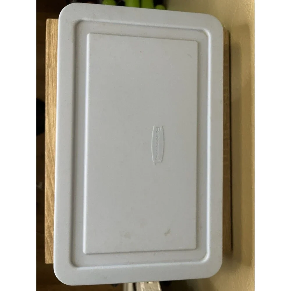 Vintage Rubbermaid 0286 Storage Box Blue Clear Container Plastic Snap 4.5 Qt